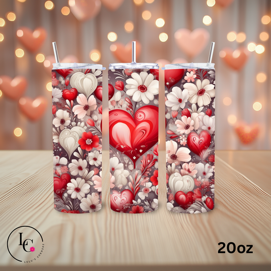 Hearts and Flowers Tumbler