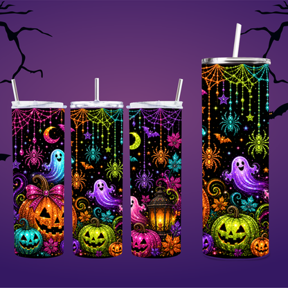 Sparkling Halloween Ghosts & Pumpkins 20 oz Tumbler