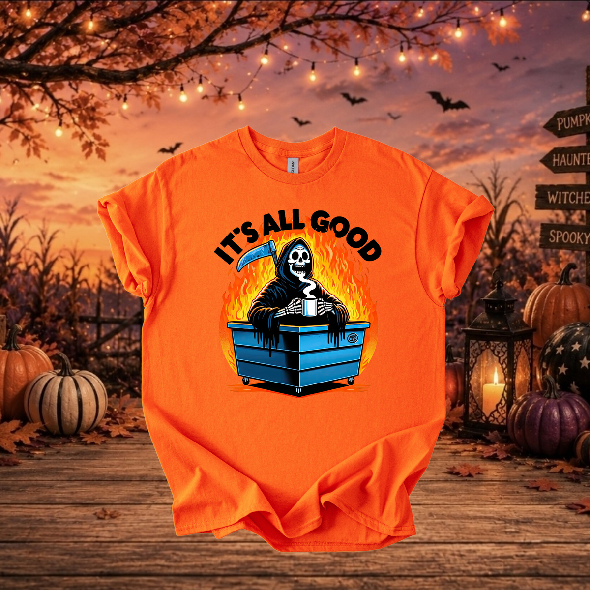 It’s All Good Skeleton Halloween Tee