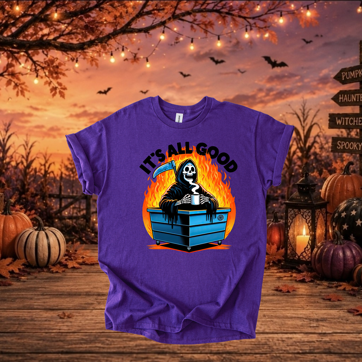 It’s All Good Skeleton Halloween Tee