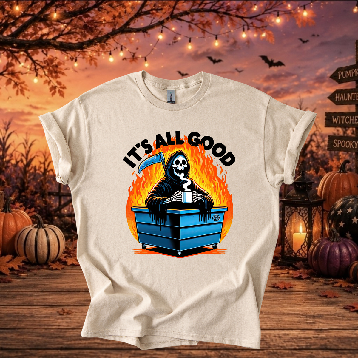 It’s All Good Skeleton Halloween Tee
