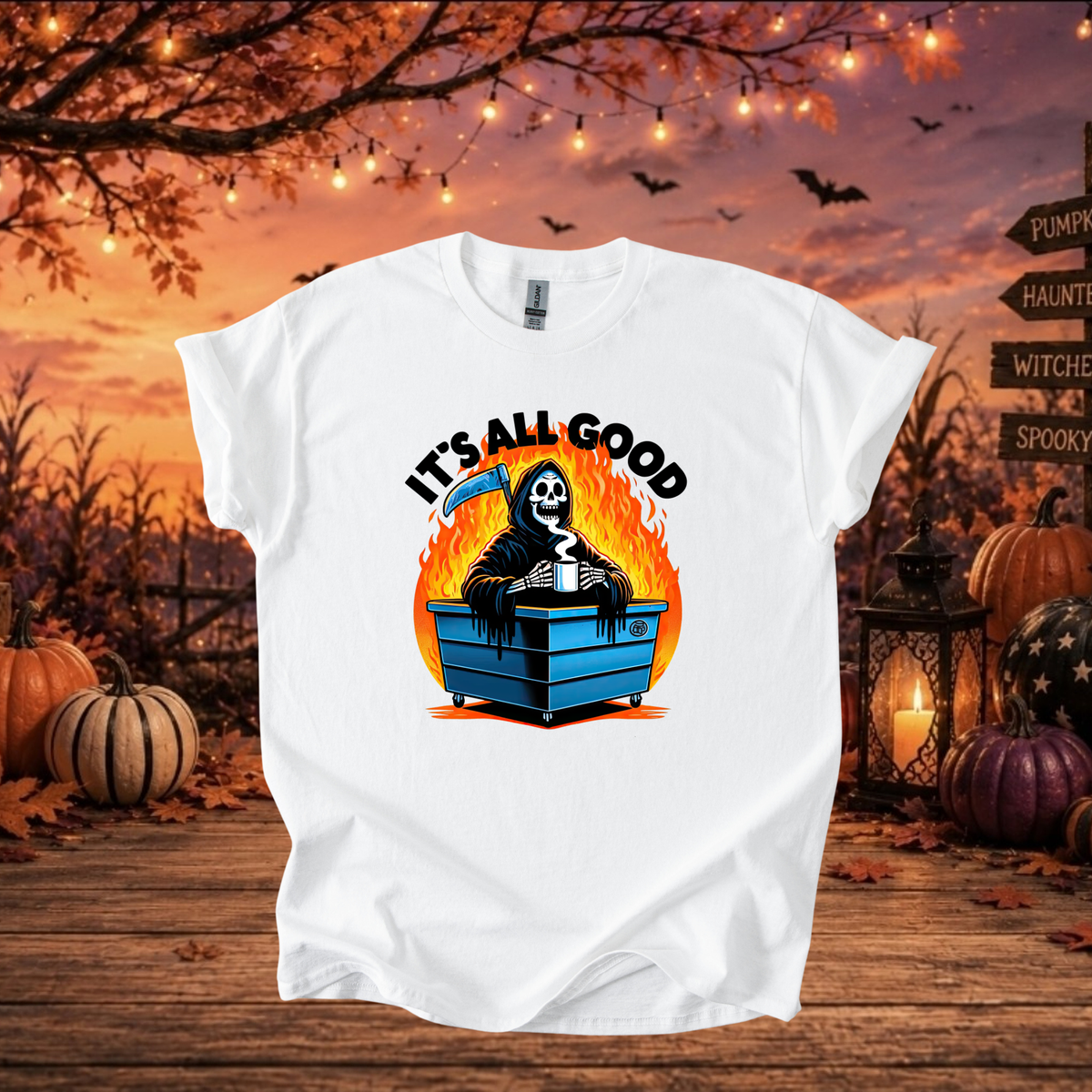 It’s All Good Skeleton Halloween Tee